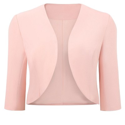 INSPIRE CHIC Women's 3/4 Sleeve Collarless Open Front 2026 Elegant Cocktail Bolero Cardigan