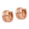 Chisel Stainless Steel Polished Rose IP-plated with Preciosa Crystal Hinged Hoop Earrings - 2 of 4