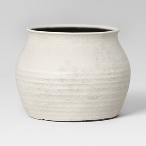 Sun Bleached Composite Indoor Outdoor Planter Pot Cream - Threshold™ designed with Studio McGee - 1 of 4