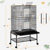 Yaheetech 53"H Rolling Metal Parrot Cage  Birdcage, Black - 3 of 4