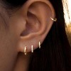 Small 14K Gold Huggie Hoop Set - Hypoallergenic Stackable Cartilage Earrings for Women & Men - 3 of 4
