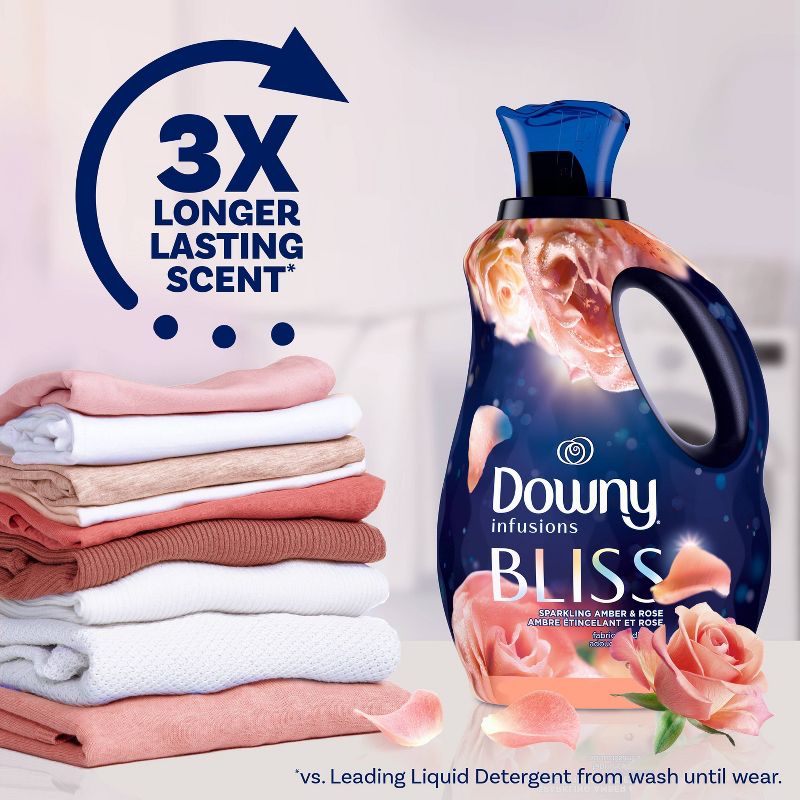 Downy Infusions Bliss Sparkling Amber & Rose Scent Liquid Fabric Softener, 4 of 12