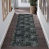 Area Rug Washable Non Slip Low Pile Rug Soft Faux Wool Non Shedding Floor Carpet, Stain Resistant Modern Abstract Rug for Bedroom, Living Room, Green - 2 of 4