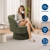 Modern Swivel Barrel Accent Chair, 360° Upholstered Armchair with Striped Backrest & Plush Padding - 3 of 4