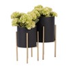 Sevobal Planters 2 Small Plant Pot with Drainage Plug and Stand and Legs for Indoor Home Office Table Plants Flowers Herb, Black, 14"*14"*23" - 2 of 4