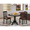 Kitchen Dining Set - Round Table with 2 Wood Chairs - Modern Dining Room Furniture - 2 of 4