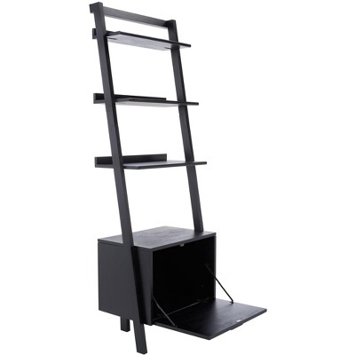 Lavina Black 3-Tier Industrial Etagere with Drawer