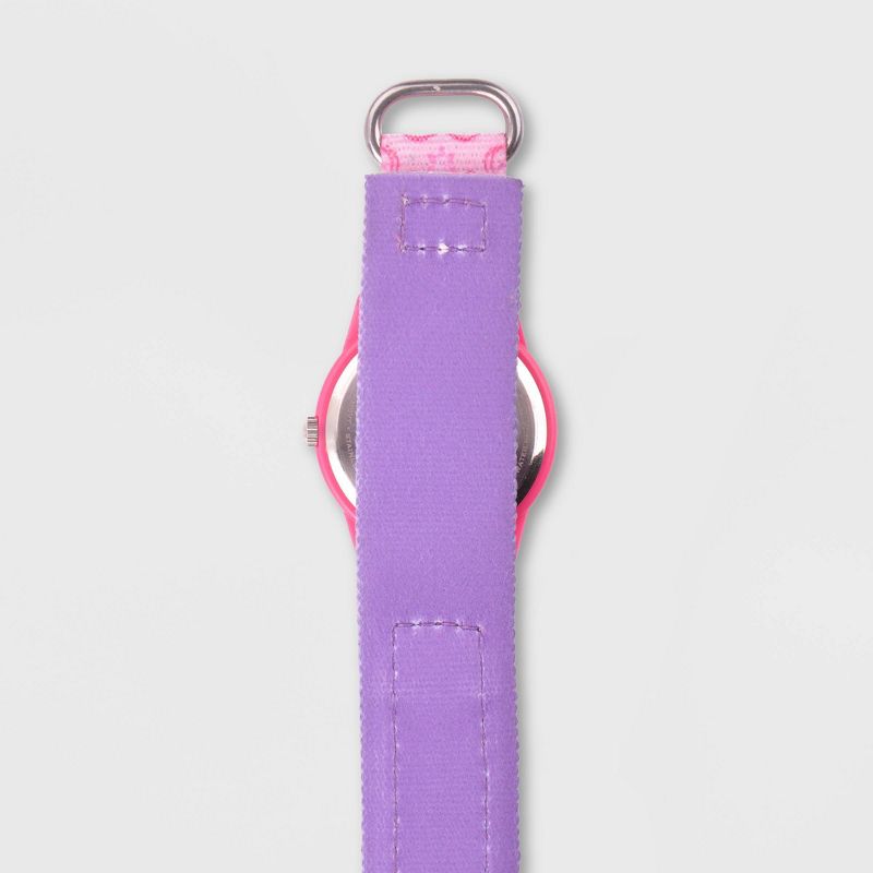 Girls&#39; Disney Princess Plastic Time Teacher Nylon Strap Watch - Pink, 5 of 7