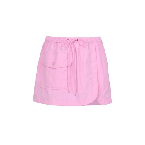 Women's Cargo Mini Skirt- Begonia Pink, Large : Target
