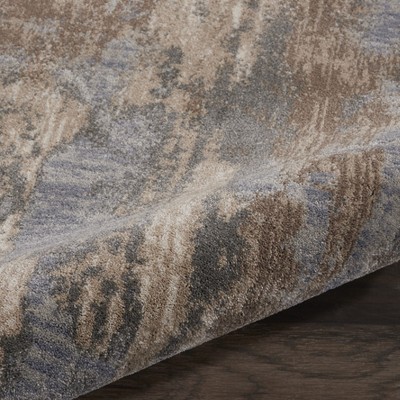 Abstract Distressed Gray Synthetic 2'2" x 3'9" Area Rug