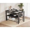 Modern 4-Piece Dining Table Set with Storage Bench & Chairs, 47" Rectangular Kitchen Table for Apartments - Easy Assembly & Space-Saving - 2 of 4