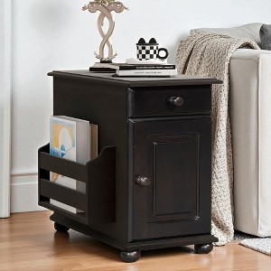 Mshliw Flip Top End Table with USB, Cup Holder Drawer, Bookshelf and Storage Cabinet for Sofa, Bedroom or Small Space - 1 of 4