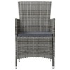 vidaXL Patio Chairs with Cushions 2 pcs Poly Rattan Gray - 3 of 4
