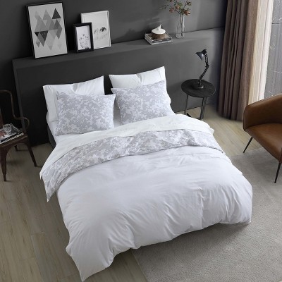 Full Gray Organic Cotton Reversible Comforter Set