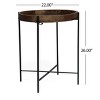 FURNIinspire Round End Table Modern Side Tables Living Room Furniture Bedside Table Nightstand for Bedroom Office Decor, Brown, 22"*22"*26" - 3 of 4