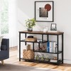 Tempered Glass Entryway Console Table with Metal and High Density Board, Stylish Living Room Console Table, Contemporary Hallway Console Table - 3 of 4