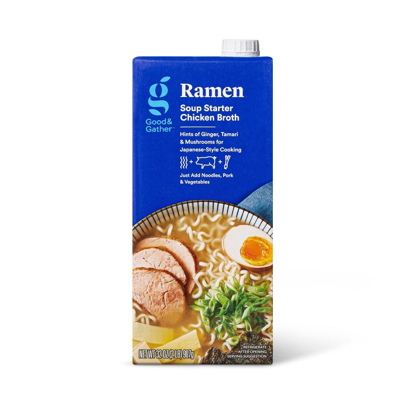 Ramen Soup Starter Chicken Broth - 32oz - Good &#38; Gather&#8482;, 1 of 7