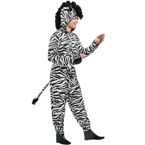 HalloweenCostumes.com 2X  Men  Plus Sized Men's Zebra Costume, Black/White - 1 of 2