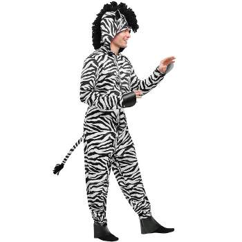 HalloweenCostumes.com 2X  Men  Plus Sized Men's Zebra Costume, Black/White