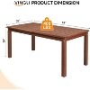 VINGLI 69-inch Large Outdoor Wood Dining Table for Patio, Solid Wood Farmhouse Table 35x30 Inches, Waterproof Wooden Table for Garden, Backyard, Deck - 3 of 4