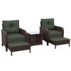 5-Piece PE Wicker Rattan Rattan Seating Patio Conversation Sets With Ottoman - 2 of 4