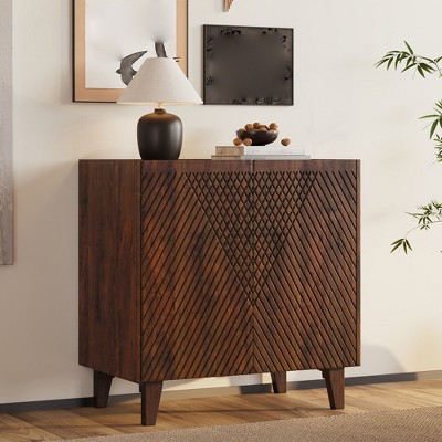 Sideboard Buffet Cabinet, Entryway Coffee Bar Storage Cabinet, Media Console Table, Wooden Floor Cupboard Cabinet for Kitchen Living Room