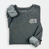 Simply Sage Market Embroidered New York Stars Lightweight Garment Dyed Sweatshirt - M - Pepper - 2 of 4