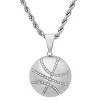 Steeltime 24" Men's stainless steel and simulated diamonds basketball pendant - 2 of 4