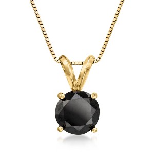 Ross-Simons 2.00 Carat Black Diamond Solitaire Necklace in 14kt Yellow Gold - 1 of 3