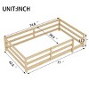 INFURNIC Beds Montessori Floor Bed with Fence Sturdy Wooden Frame for Kids Play and Sleep Space, Brown, 77"*42.6"*15.7" - 4 of 4