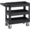 Utility Service Cart, 2 Shelf Duty Plastic Rolling Utility Cart, Medium Lipped Shelf, 360° Swivel Wheels - 4 of 4