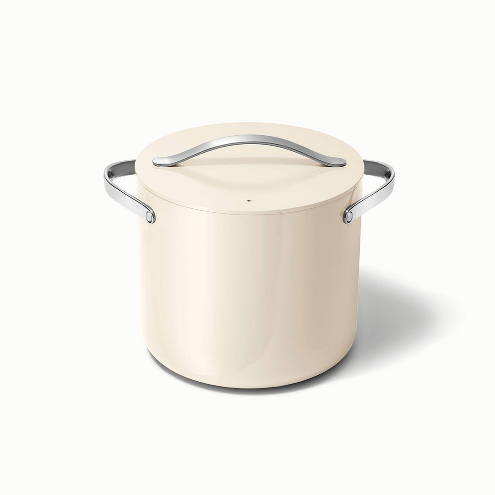 Caraway Home Stock Pot with Lid Cream