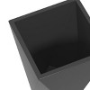 SEVOBAL Planters 3 Tall Planters with Drainage Holes Set of Stackable Flower Pots for Indoor Outdoor Garden Gray, 15.25"*15.25"*18" - 3 of 4