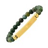 Steeltime Men's green agate and 18k gold plated stainless steel Our Father prayer id bracelet - 2 of 4