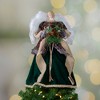 Northlight 18" Red and Green Angel in a Dress Christmas Tree Topper Accented with Holly Berries - Unlit - 2 of 4