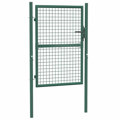VidaXL Fence Gate Steel 39.4 inches x49.2 inches  Green