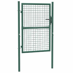 VidaXL Fence Gate Steel 39.4 inches x49.2 inches  Green - 1 of 4