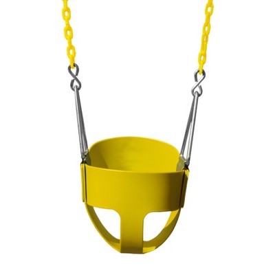 Gorilla Playsets Full Bucket Toddler Swing - Yellow with Yellow Chains