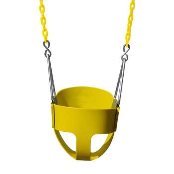 Gorilla Playsets Full Bucket Toddler Swing - Yellow with Yellow Chains