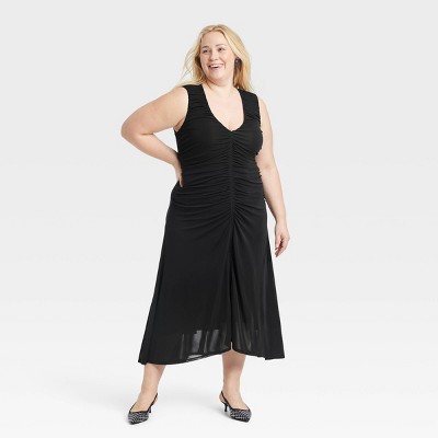 Women's Ruched Midi Sundress - A New Day™