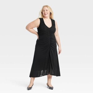 Women's Ruched Midi Sundress - A New Day™ - 1 of 3