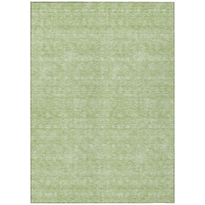 Artichoke Green Mint Green And Ivory Floral Washable Indoor Outdoor Area Rug