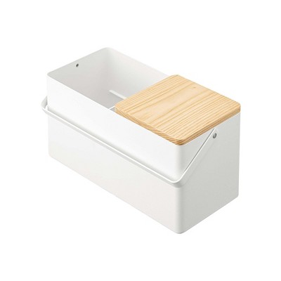 Yamazaki Home - Makeup Organizer with Mirror - Steel + Wood
