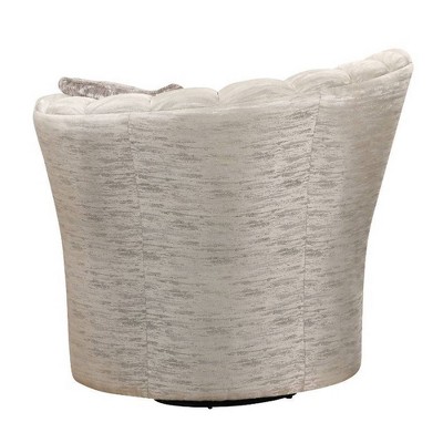 Athalia 42" Beige Wood Barrel Swivel Chair
