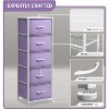 Sorbus Narrow 5 Drawers Nightstand with Steel Frame, Wood Top, Easy Pull Fabric Bins for Home, Bedroom, Office & Dorm - 3 of 4