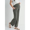 Hello Miz Women's Over The Belly Wide Leg Lounge Maternity Pants - 2 of 4