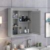 35''W Wall Mounted Bathroom Storage Cabinet with Mirror Door, Modern Wall Cabinet with Mirror, Medicine Cabinet with 6 Shelves - ModernLuxe - 2 of 4