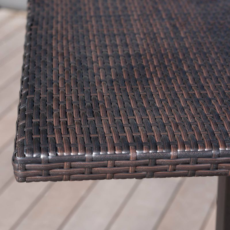Dominic Square Wicker Outdoor Patio Bar Table - Brown - Christopher Knight Home, 4 of 6