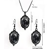 Dark Victorian Gothic Set - Crow Pendant Necklace & Witch Cameo Earrings, A Luxurious Halloween Accessory Collection - 4 of 4