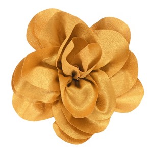 Unique Bargains Alloy Satin Fabric Big Rose Flower Dainty Brooches and Pins 1 Pc - 1 of 4